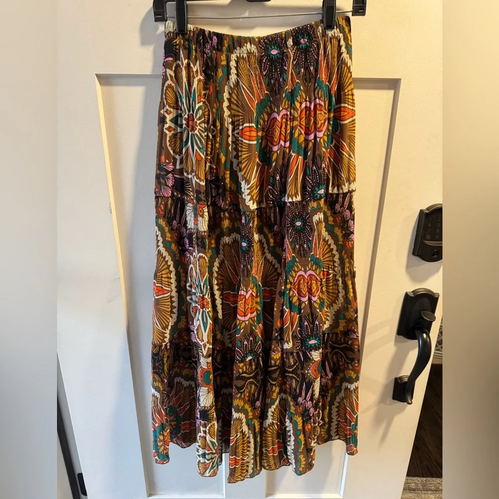 Floral Bohemian A-Line Maxi Skirt - Picture 4 of 5